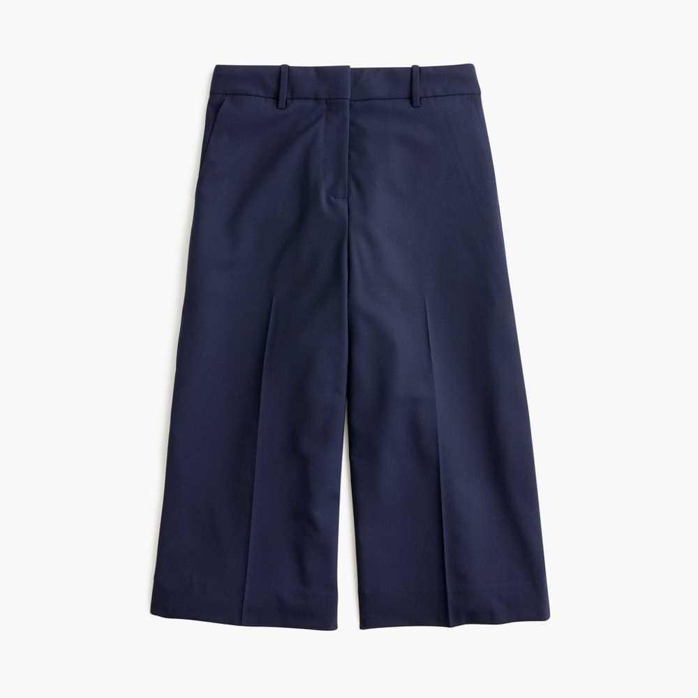 NWT J. Crew Culotte Wide Leg Crop Pant - Navy - Size 6